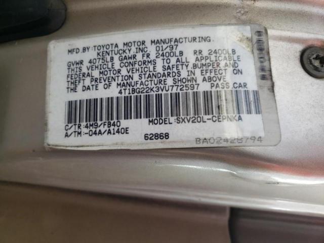 Photo 10 from auction – 1997 TOYOTA CAMREY with VIN 4T1BG22K3VU772597