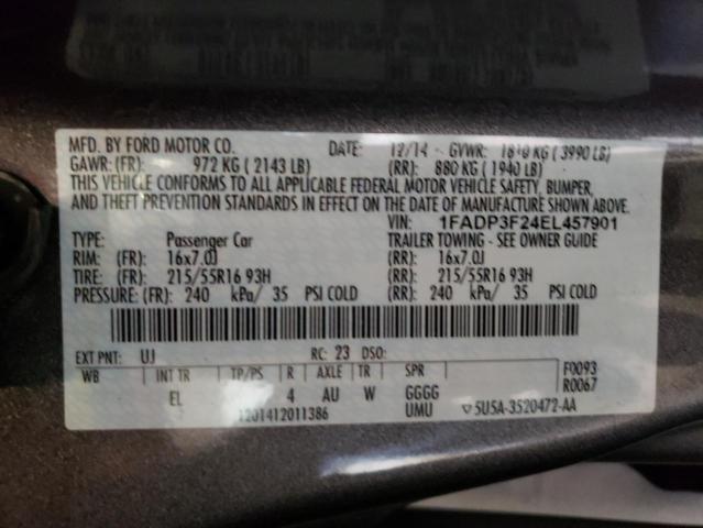 Photo 10 from auction – 2014 FORD FOCUS SE with VIN 1FADP3F24EL457901