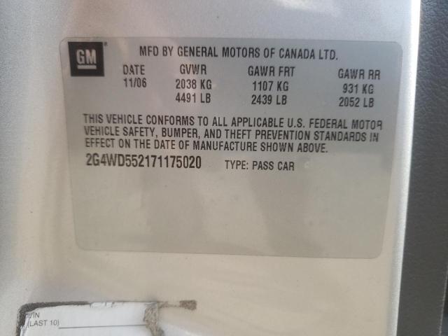 Photo 10 from auction – 2007 BUICK LACROSSE C with VIN 2G4WD552171175020