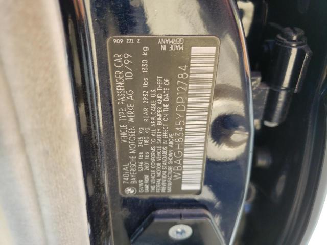 Photo 10 from auction – 1999 BMW 7 SERIES with VIN WBAGH8345YDP12784