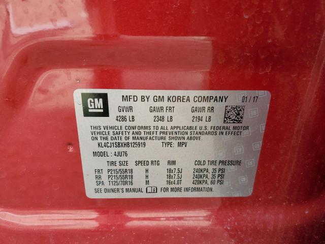 Photo 10 from auction – 2017 BUICK ENCORE SPO with VIN KL4CJ1SBXHB125919