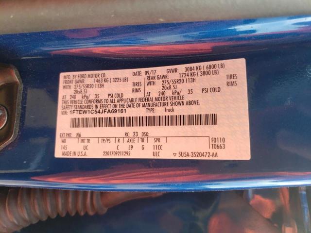 Photo 10 from auction – 2018 FORD F150 SUPER with VIN 1FTEW1C54JFA69161