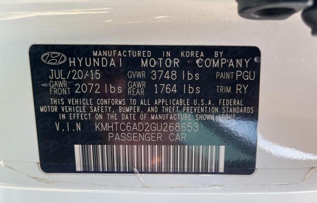 Photo 10 from auction – 2016 HYUNDAI VELOSTER with VIN KMHTC6AD2GU268653