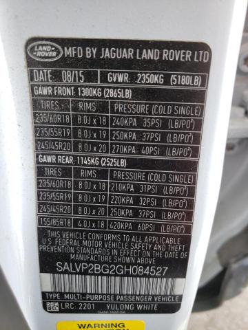 Foto 10 de la subasta – 2016 LAND ROVER RANGE ROVE con VIN SALVP2BG2GH084527