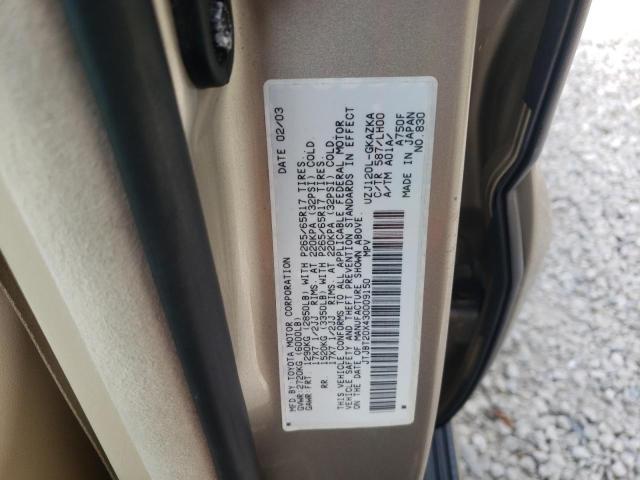 Photo 10 from auction – 2003 LEXUS GX 470 with VIN JTJBT20X430009150
