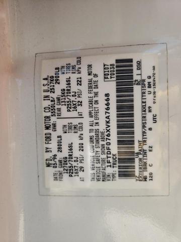 Photo 10 from auction – 1997 FORD F150 with VIN 1FTDF076XVKA76668