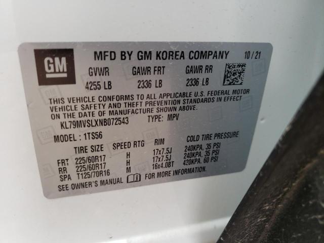 Photo 10 from auction – 2022 CHEVROLET TRAILBLAZE with VIN KL79MVSLXNB072543