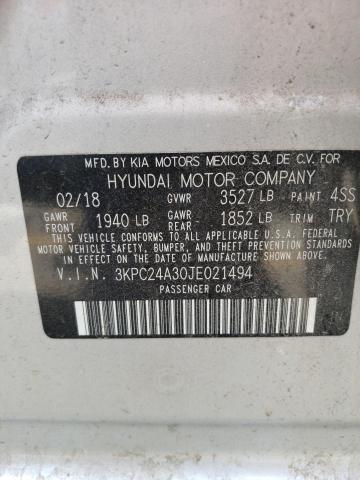 Photo 10 from auction – 2018 HYUNDAI ACCENT SE with VIN 3KPC24A30JE021494