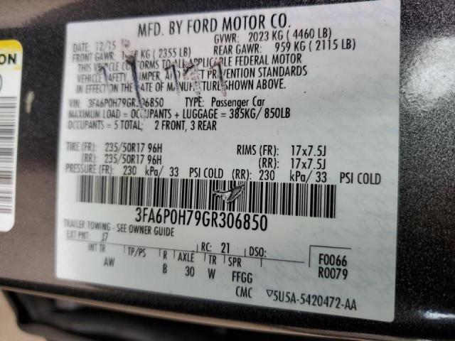 Photo 10 from auction – 2016 FORD FUSION SE with VIN 3FA6P0H79GR306850