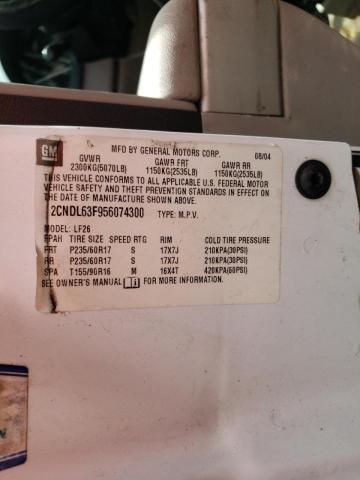 Photo 10 from auction – 2005 CHEVROLET EQUINOX LT with VIN 2CNDL63F956074300