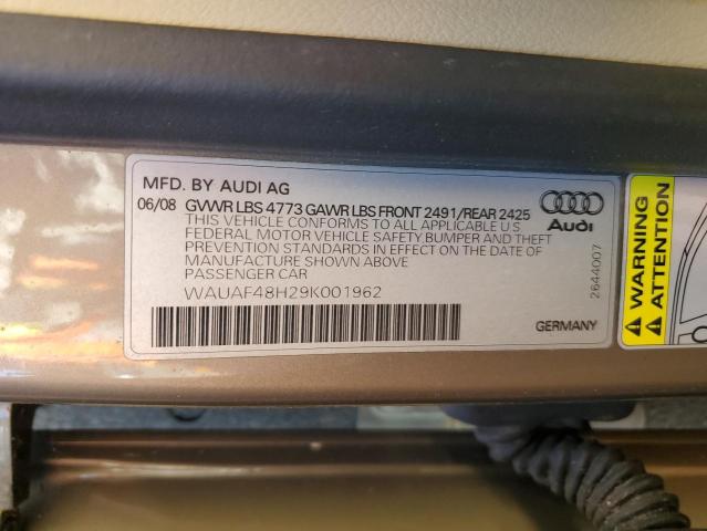 Photo 10 from auction – 2009 AUDI A4 2.0T CA with VIN WAUAF48H29K001962