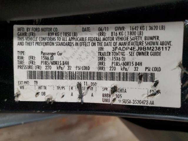 Photo 10 from auction – 2011 FORD FIESTA SE with VIN 3FADP4EJ9BM238117