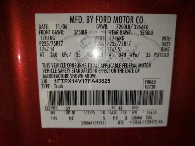 Zdjęcie 10 z aukcji – 2007 FORD F150 z VIN 1FTPX14V17FA43825