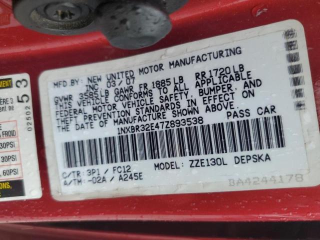 Photo 10 from auction – 2007 TOYOTA COROLLA CE with VIN 1NXBR32E47Z893538