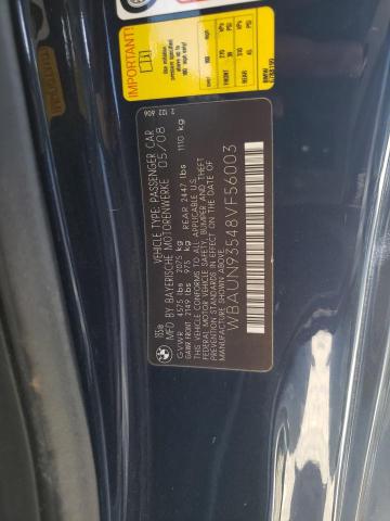 Photo 10 from auction – 2008 BMW 135 I with VIN WBAUN93548VF56003