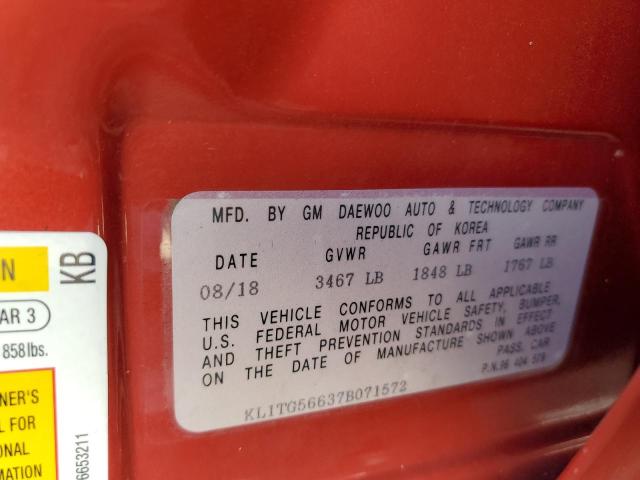 Photo 10 from auction – 2007 CHEVROLET AVEO LT with VIN KL1TG56637B071572