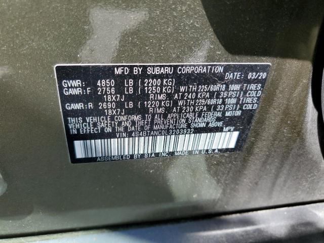 Photo 10 from auction – 2020 SUBARU OUTBACK LI with VIN 4S4BTANC0L3203932