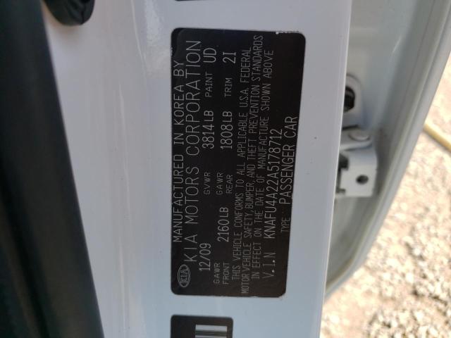 Photo 10 from auction – 2010 KIA FORTE EX with VIN KNAFU4A22A5178712