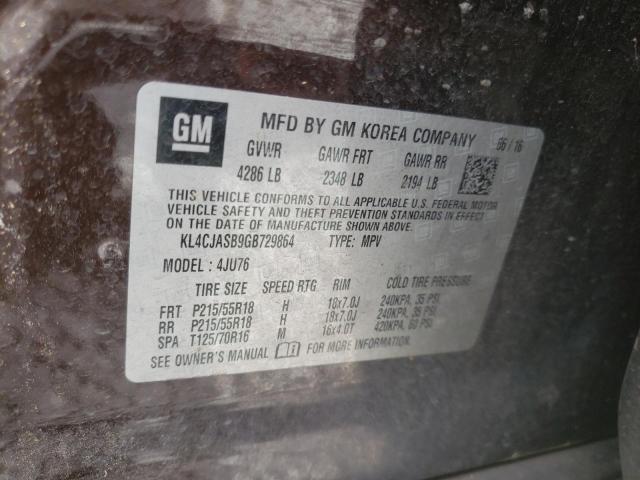Photo 10 from auction – 2016 BUICK ENCORE with VIN KL4CJASB9GB729864
