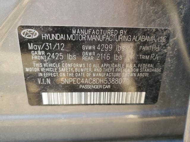 Photo 10 from auction – 2013 HYUNDAI SONATA SE with VIN 5NPEC4AC8DH538807