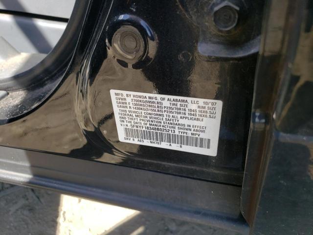 Photo 10 from auction – 2008 HONDA PILOT SE with VIN 5FNYF18348B025213
