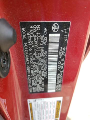 Photo 10 from auction – 2009 TOYOTA COROLLA BA with VIN JTDBL40E699079346