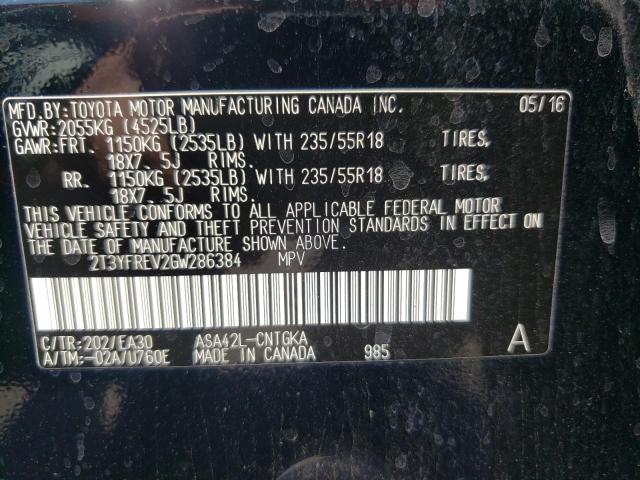Photo 10 from auction – 2016 TOYOTA RAV4 LIMIT with VIN 2T3YFREV2GW286384