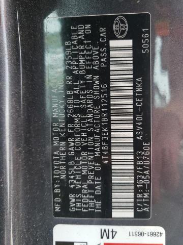 Photo 10 from auction – 2011 TOYOTA CAMRY BASE with VIN 4T4BF3EK1BR112516