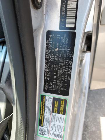 Photo 10 from auction – 2010 KIA RIO LX with VIN KNADH4A37A6633715