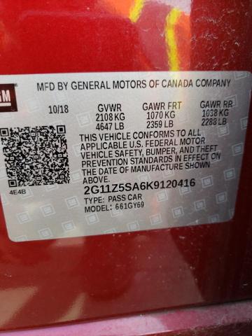 Photo 10 from auction – 2019 CHEVROLET IMPALA LT with VIN 2G11Z5SA6K9120416