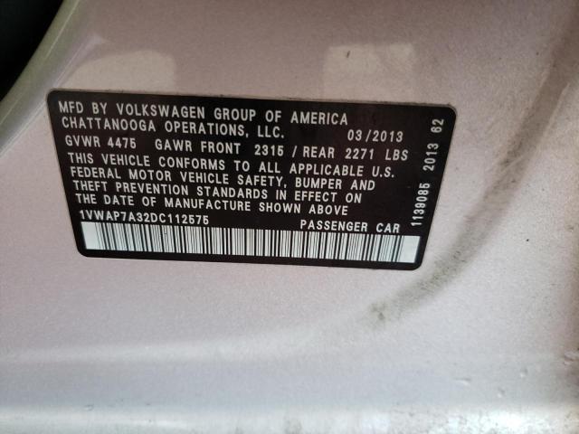 Photo 10 from auction – 2013 VOLKSWAGEN PASSAT S with VIN 1VWAP7A32DC112575