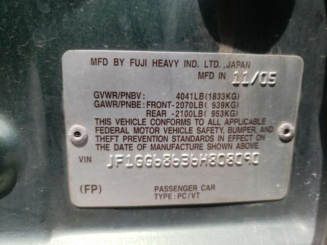 Photo 10 from auction – 2006 SUBARU IMPREZA OU with VIN JF1GG68636H808090