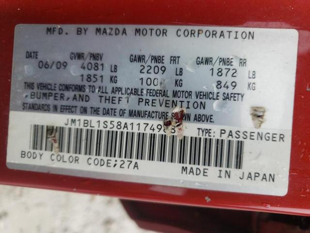 Photo 10 from auction – 2010 MAZDA 3 S with VIN JM1BL1S58A1174988