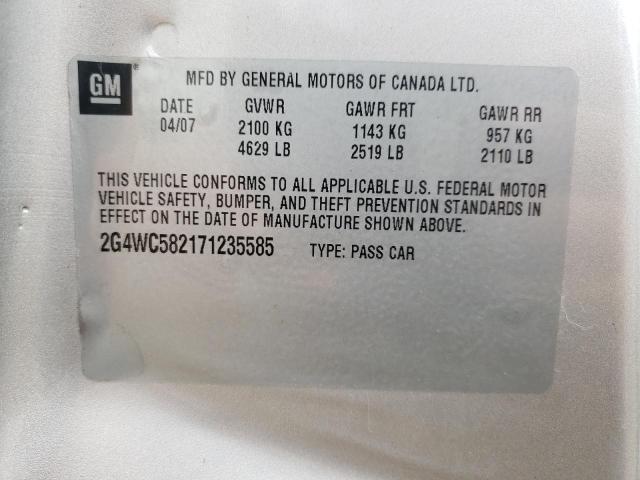 Photo 10 from auction – 2007 BUICK LACROSSE C with VIN 2G4WC582171235585