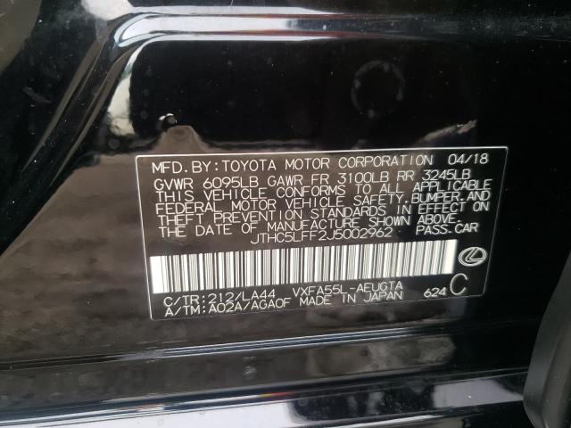 Photo 10 from auction – 2018 LEXUS LS 500 with VIN JTHC5LFF2J5002962