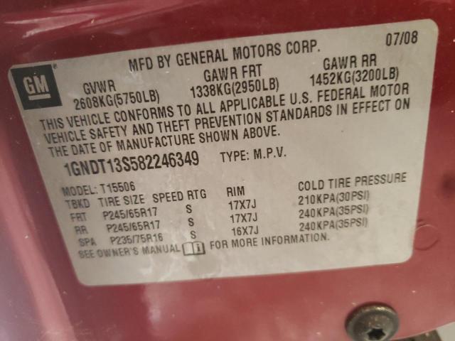 Photo 10 from auction – 2008 CHEVROLET TRAILBLAZE with VIN 1GNDT13S582246349
