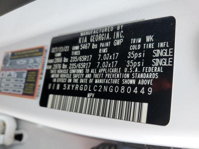 Photo 10 from auction – 2022 KIA SORENTO LX with VIN 5XYRGDLC2NG080449