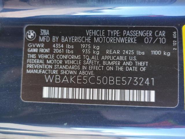 Photo 10 from auction – 2011 BMW 328 I SULE with VIN WBAKE5C50BE573241