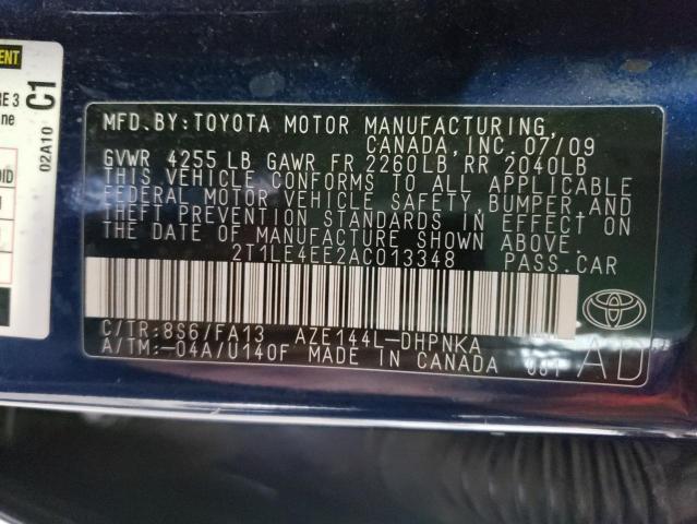 Photo 10 from auction – 2010 TOYOTA COROLLA MA with VIN 2T1LE4EE2AC013348