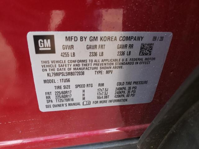 Photo 10 from auction – 2021 CHEVROLET TRAILBLAZE with VIN KL79MPSL5MB072038