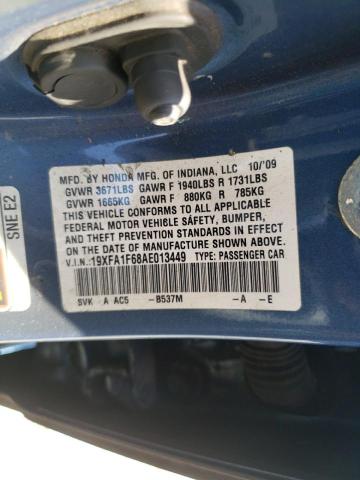 Photo 10 from auction – 2010 HONDA CIVIC LX-S with VIN 19XFA1F68AE013449