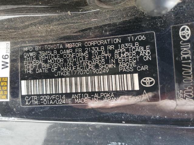 Photo 10 from auction – 2007 TOYOTA SCION TC with VIN JTKDE177070190249