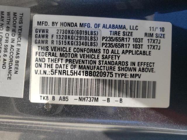 Photo 10 from auction – 2011 HONDA ODYSSEY EX with VIN 5FNRL5H41BB020975