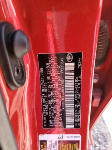 Photo 10 from auction – 2012 TOYOTA CAMRY BASE with VIN 4T1BF1FK2CU585193