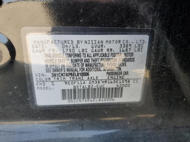 Photo 10 from auction – 2014 NISSAN VERSA S with VIN 3N1CN7AP6EL810006