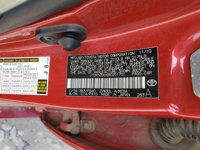 Photo 10 from auction – 2011 TOYOTA PRIUS with VIN JTDKN3DU6B0251701