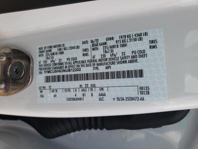 Photo 10 from auction – 2022 FORD ESCAPE SEL with VIN 1FMCU0H63NUB12202
