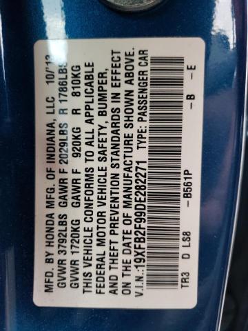 Photo 10 from auction – 2013 HONDA CIVIC EXL with VIN 19XFB2F99DE282271