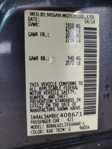Photo 10 from auction – 2014 NISSAN ALTIMA 2.5 with VIN 1N4AL3AP8EC408671