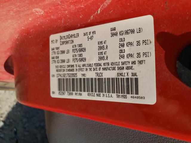 Photo 10 from auction – 2007 DODGE RAM 1500 S with VIN 1D7HU18217S229925
